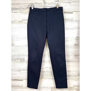 Club Monaco Womens 8 Navy Blue Lillean Slim Straight Flat Front Dress Pants